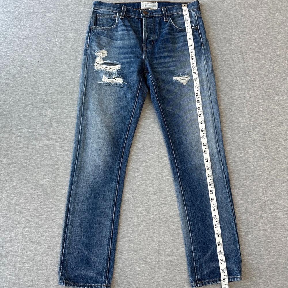 Current Elliott The Slouchy Skinny Jeans Zephyr Destroy Blue W24 Made in USA - Picture 11 of 16